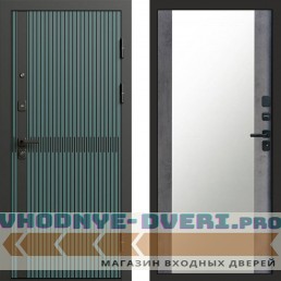 Дверь Termo Door ГРАУНД Velutto Verde Бетон Зеркало 27 Бетон темный